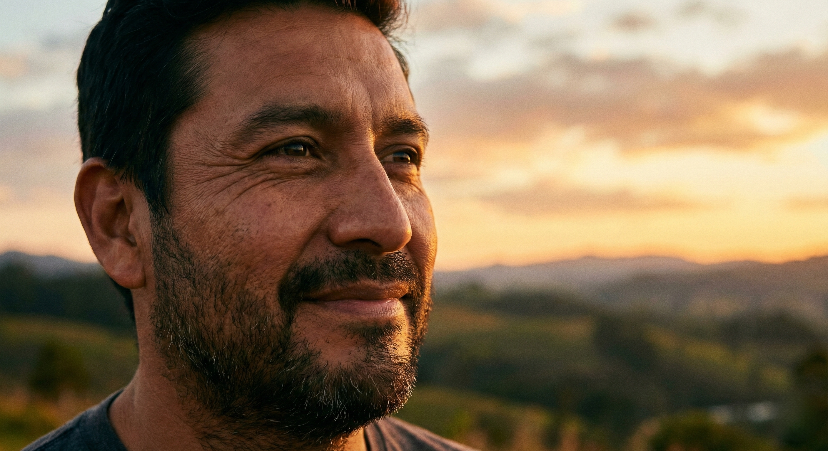 Hombre mira hacia el horizonte al darse cuenta que ha sobrellevado un proceso adverso y ha tendio un crecimiento post traumático